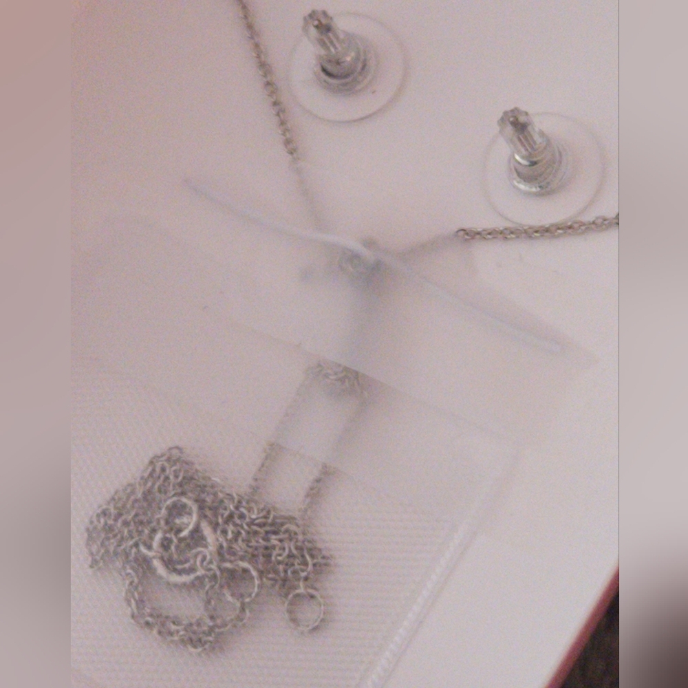 NEW! Camila Rose Cubic Zirconia Fine Silver Plated 16" Necklace and Earring Set. - Picture 12 of 12